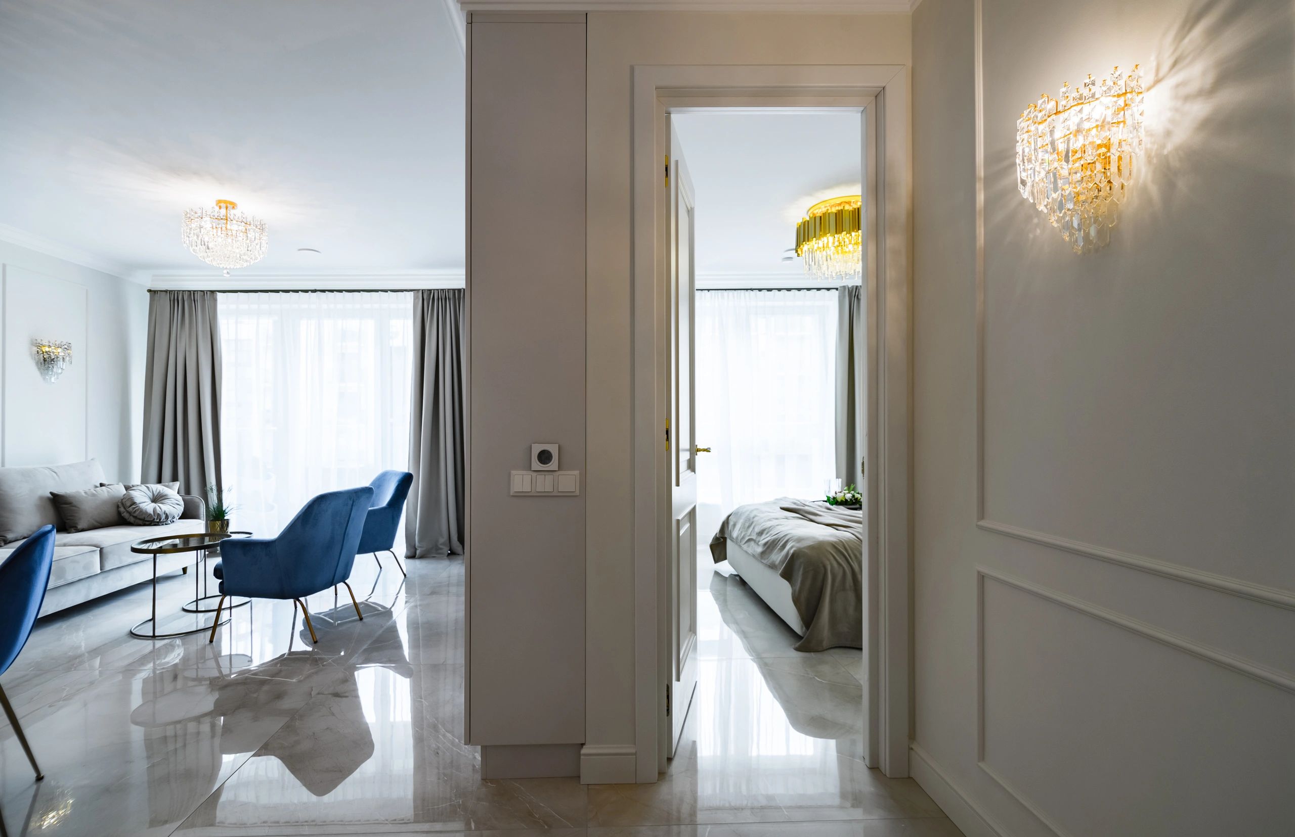 Modern serviced apartment interior