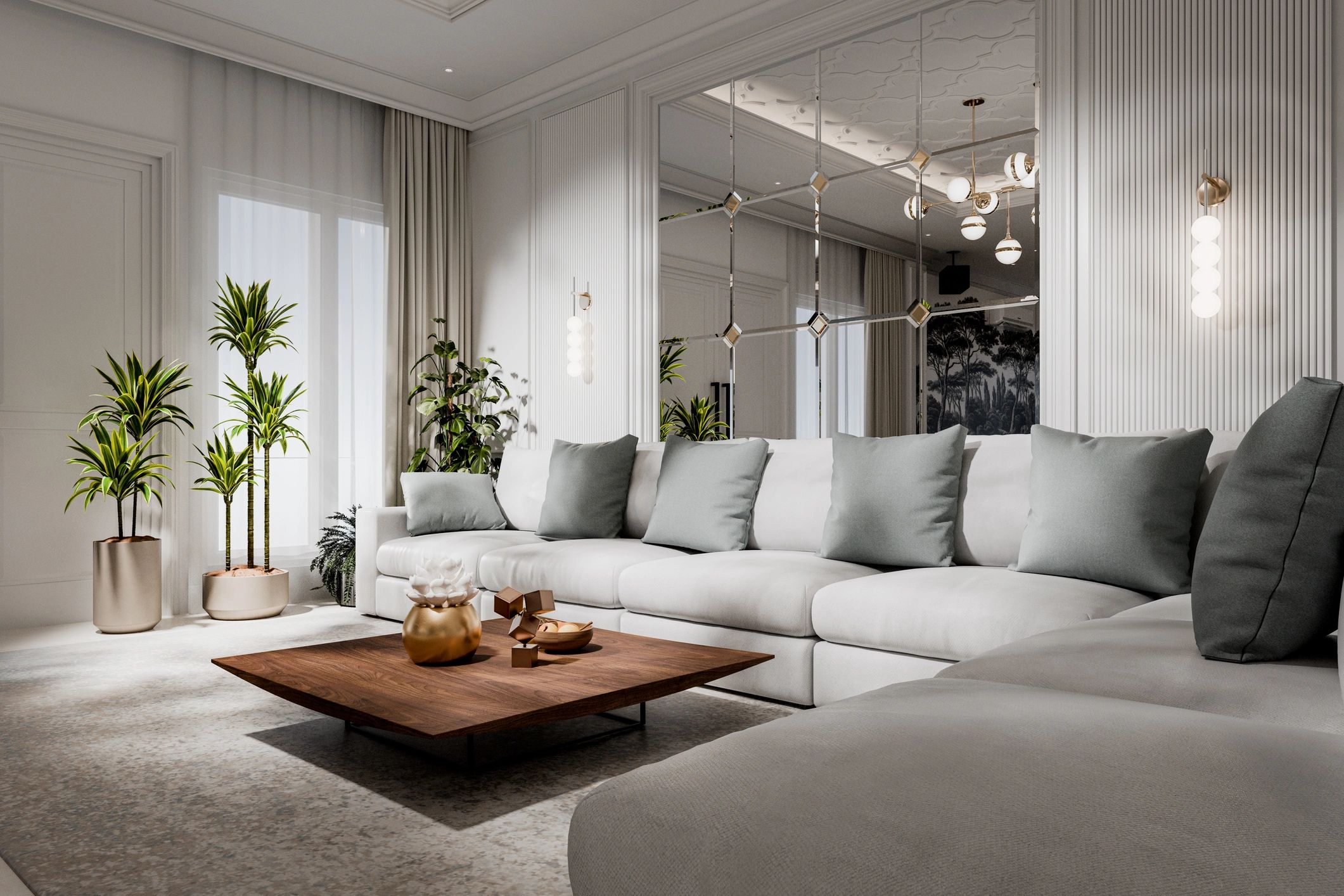 Stylish short-term rental living room
