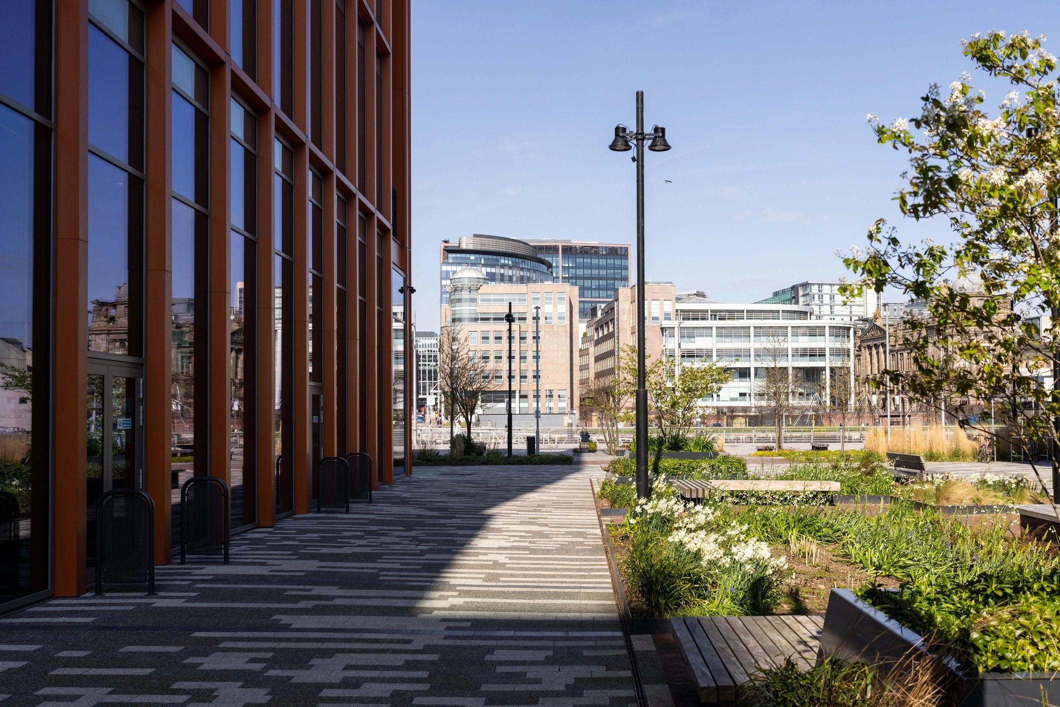 Modern commercial property exterior for facility support services
